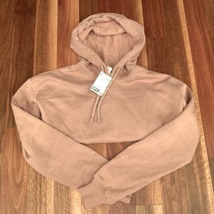 NWT h&m nude crop hoodie